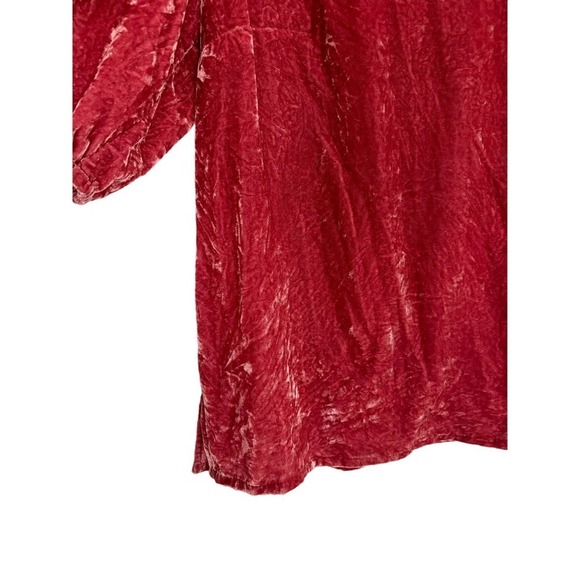 Loft Crushed Velvet Plus Size 14 Terracota Puff Sleeve Blouse - Picture 6 of 6